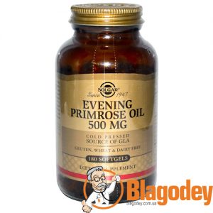 Солгар Масло Энотеры (Solgar, Evening Primrose Oil), софтгели 500 мг, 180 шт. Купить, цена, отзывы