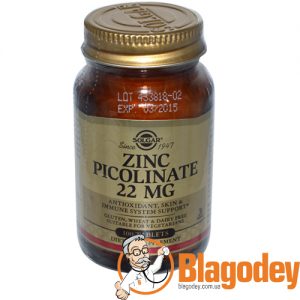 Солгар Пиколинат цинка (Solgar, Zinc Picolinate), таблетки, 100 шт. Купить, цена, отзывы