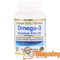 California Gold Nutrition, Рыбий жир Омега-3 премиум-класса (Madre Labs Omega-3 Premium Fish Oil), 100 капсул. Купить, цена, отзывы.