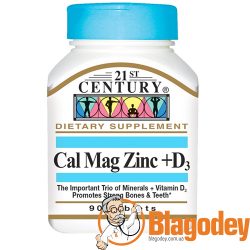 21st Century, Cal Mag Zinc + D3 (Кальций, магний, цинк + D3), 90 таб. Купить, цена, отзывы.