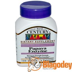 21st Century, Papaya Enzyme (Ферменты папайи), 100 жев. таб. Купить, цена, отзывы.