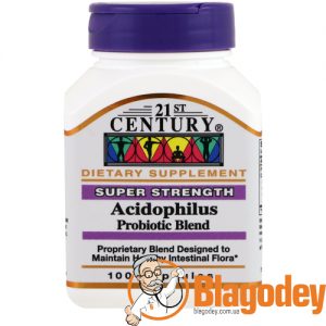21st Century, Пробиотическая смесь бактерий Acidophilus, 100 кап. Купить, цена, отзывы.