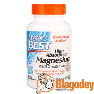 Докторс Бест Магний с высокой усвояемостью (Doctor’s Best, Magnesium). Купить, цена, отзывы.